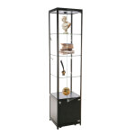 Vitrine expo led h. 200xl. 45xp. 45cm alu + r�serve alu noir