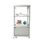 Vitrine expo led h. 90xl45xp. 45cm alu + r�serve alu gris