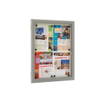 Vitrine extérieur grise 4 feuilles Vitrine extérieur grise 4 feuilles
