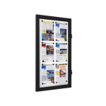 Vitrine extrieure fond mtal 6 x a4 noire ral 9005