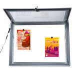 Vitrine led int�rieur / exterieur fond m�tal 9 feuilles a4