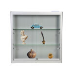 Vitrine murale led et verre - gris alu