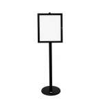 Vitrine sur pied aluminium noir - fond metal 4 feuilles a4 h 190cm