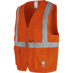 Gilet haute - visibilit multipoches lumen orange wrth modyf orange l / xl
