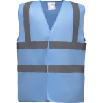 Yoko gilet de travail retro bleu ciel bleu royal m