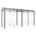Abri fumeurs demi - ferm� acier et verre