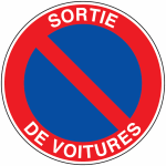 Autocollant stationnement interdit sortie de voitures