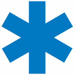 Autocollant vinyle bleu logo ambulance