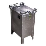 Coffres acier pour batterie lithium avec agent extincteur