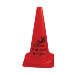 C�ne rouge fluo avec texte ou symbole