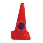 C�ne rouge fluo avec texte ou symbole