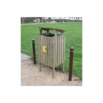 Corbeille en pin trait� autoclave 160 l avec toit