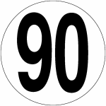 Disque autocollant ou pvc chiffre limitation et page