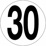 Disque autocollant ou pvc chiffre limitation et page