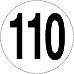 Disque autocollant ou pvc chiffre limitation et page