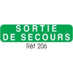 Etiquette pour bloc de secours sortie