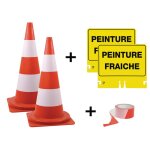 Kit cnes + panneaux + ruban de signalisation