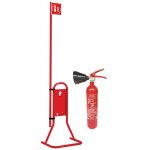 Kit extincteur c02 2kg avec support totem et signal�tique drapeau