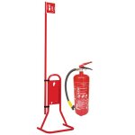 Kit extincteur poudre abc avec support totem et signal�tique drapeau