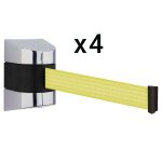 Lot de 4 enrouleurs muraux  sangle 8, 50 m.  visser