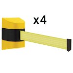 Lot de 4 enrouleurs muraux  sangle 8, 50 m.  visser