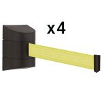Lot de 4 enrouleurs muraux  sangle 8, 50 m.  visser