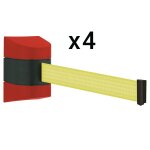 Lot de 4 enrouleurs muraux  sangle 8, 50 m.  visser