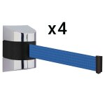 Lot de 4 enrouleurs muraux  sangle 8, 50 m.  visser