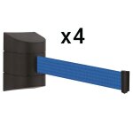 Lot de 4 enrouleurs muraux  sangle 8, 50 m.  visser