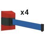 Lot de 4 enrouleurs muraux  sangle 8, 50 m.  visser