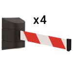 Lot de 4 enrouleurs muraux  sangle 8, 50 m.  visser