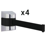 Lot de 4 enrouleurs muraux  sangle 8, 50 m.  visser