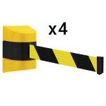 Lot de 4 enrouleurs muraux  sangle 8, 50 m.  visser