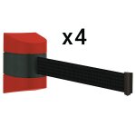 Lot de 4 enrouleurs muraux  sangle 8, 50 m.  visser