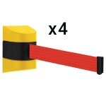 Lot de 4 enrouleurs muraux  sangle 8, 50 m.  visser