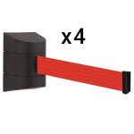 Lot de 4 enrouleurs muraux  sangle 8, 50 m.  visser