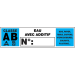 Lot de 5 �tiquettes classe ab eau avec additif