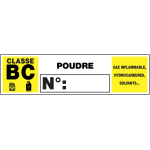 Lot de 5 �tiquettes classe bc poudre