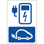 Panneau alu / pvc / alu borne de recharge lectrique fond blanc