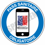 Panneau ou autocollant signalisation pass sanitaire