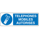 Panneau ou autocollant tlphones mobiles autoriss