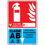 Panneau extincteur eau additif bio classe ab