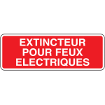 Panneau extincteur pour feux �lectriques