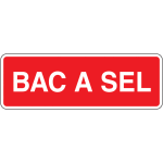 Panneau fond rouge texte  bac  sel