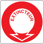 Panneau indication extincteur texte et fl�che