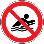 Panneau pratique du body board interdit