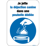 Panneau obligation de jeter la d�jection canine