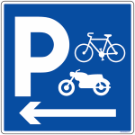 Panneau parking vlo et moto avec direction