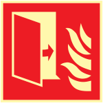 Panneau photoluminescent porte coupe - feu logo