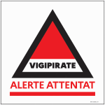 Autocollant vitrophanie plan vigipirate - alerte attentat